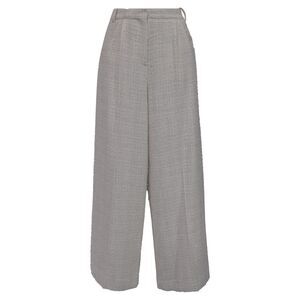 Maje Wide-Leg Tweed Trousers in White Cotton